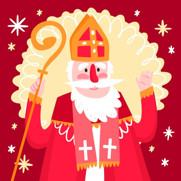 Flat design saint nicholas day