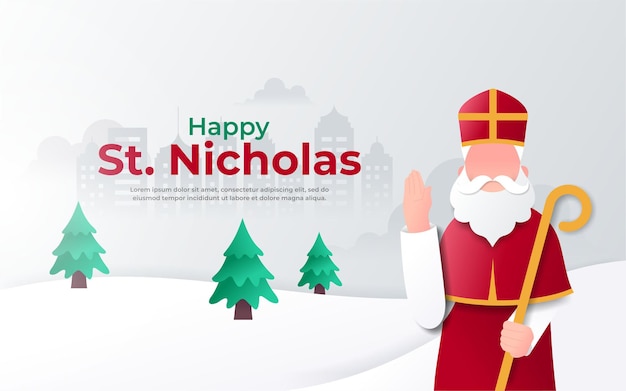 Flat design saint nicholas day