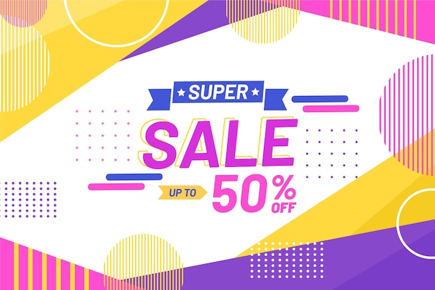 Vector flat design sale background