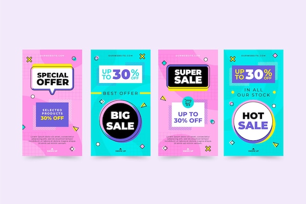 Flat design sale ig stories collection