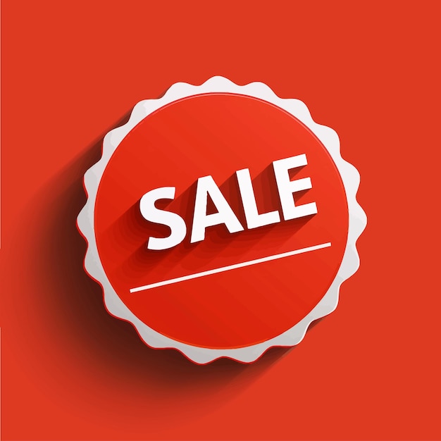 Flat design of a sale label