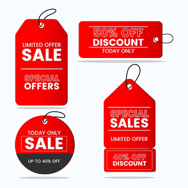 Vector flat design sale tags collection