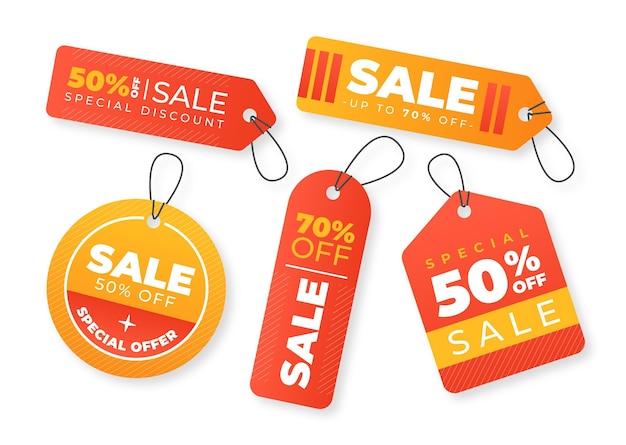 Vector flat design sale tags pack