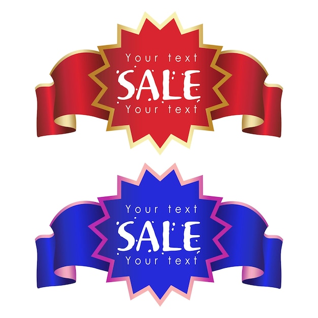 Vector flat design sales tag ribbon