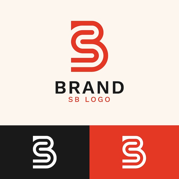 Logo monogramma sb design piatto