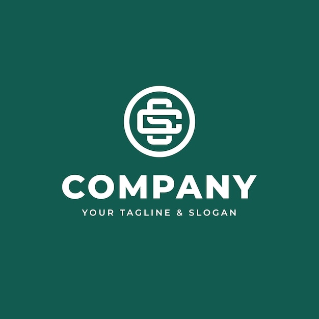 Vector flat design sc or cs logo template