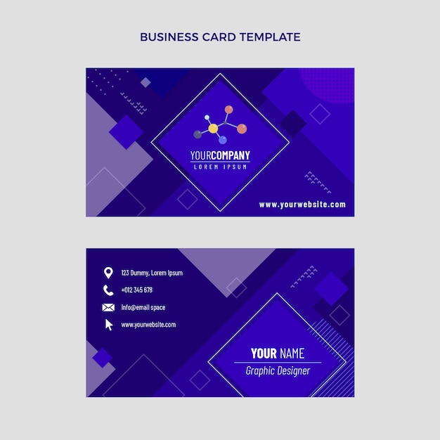 Vector flat design science business card