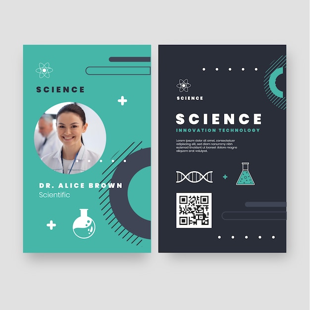 Vector flat design science id card template