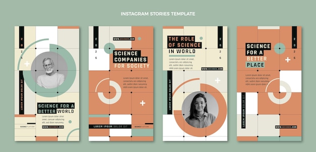 Vector flat design science instagram stories