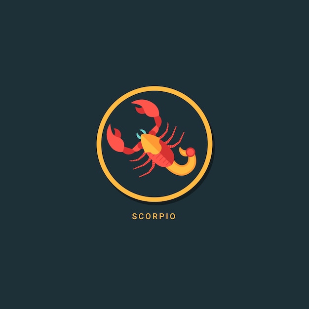 Vector flat design scorpio logo