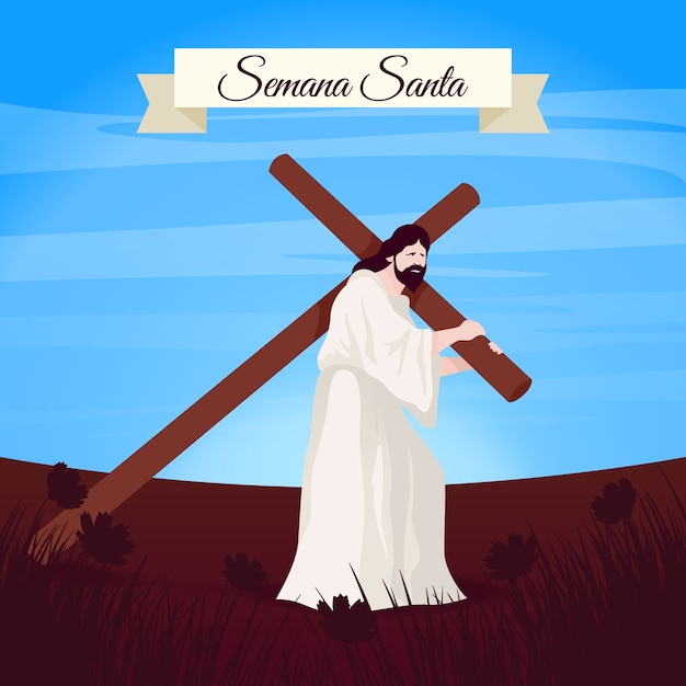 Vector flat design semana santa concept