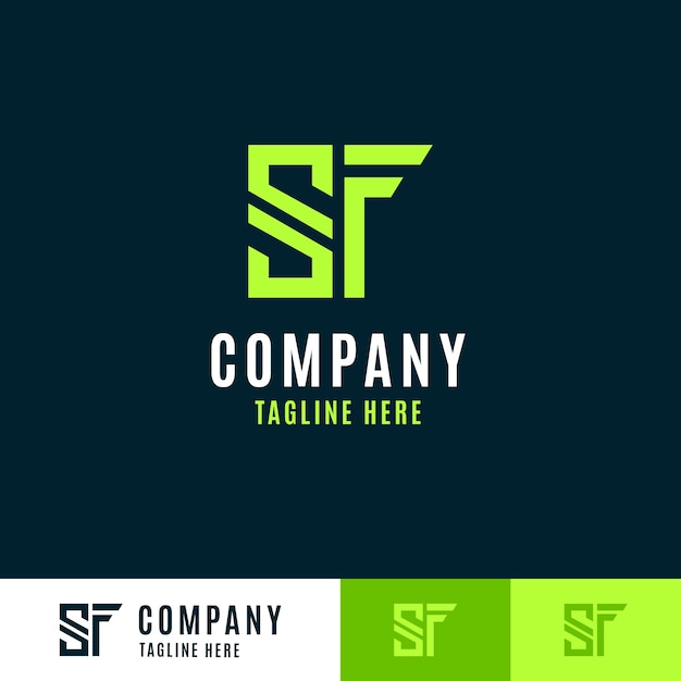 Flat design sf or fs logo template