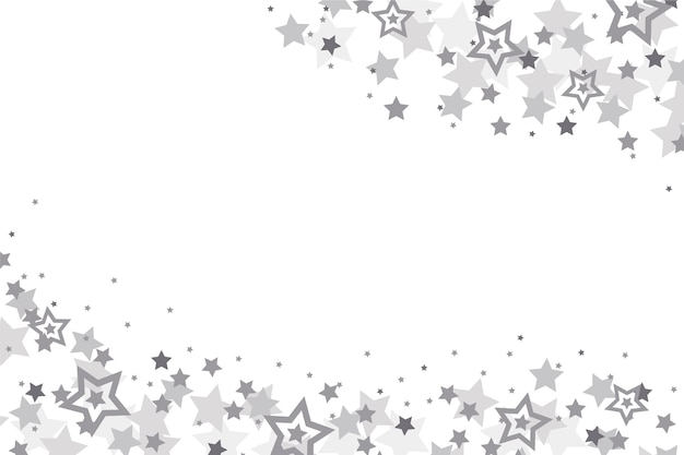 Vector flat design silver stars background