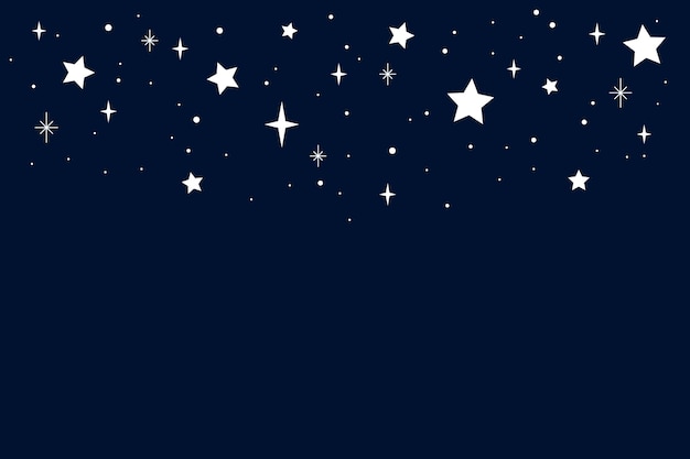 Vector flat design silver stars background