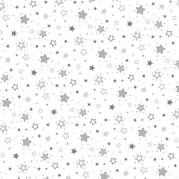 Vector flat design silver stars pattern