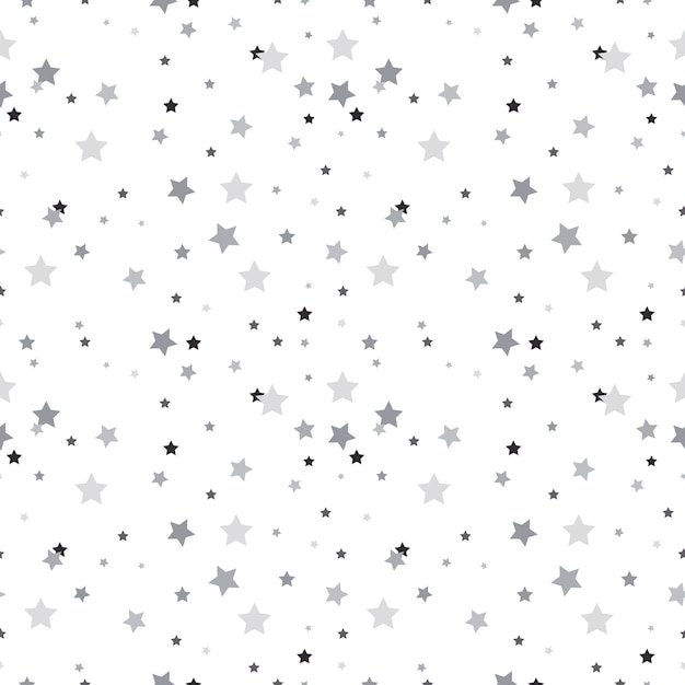 Vector flat design silver stars pattern