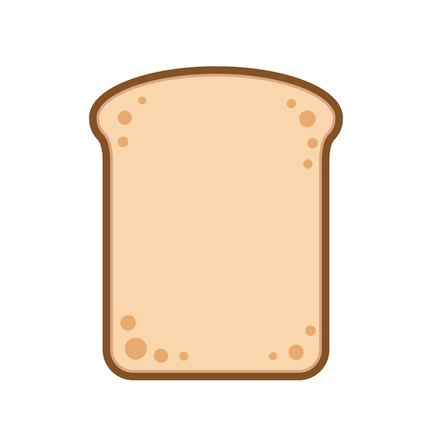 フラット・シングル・ブレッド・スライス (Flat Single-Bread Slice) のアイコンがホワイト・ストック・ベクトル・イラストに描かれています