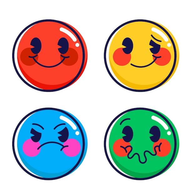 Flat design smiley emoji illustratie