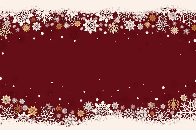 Flat design snowflake border