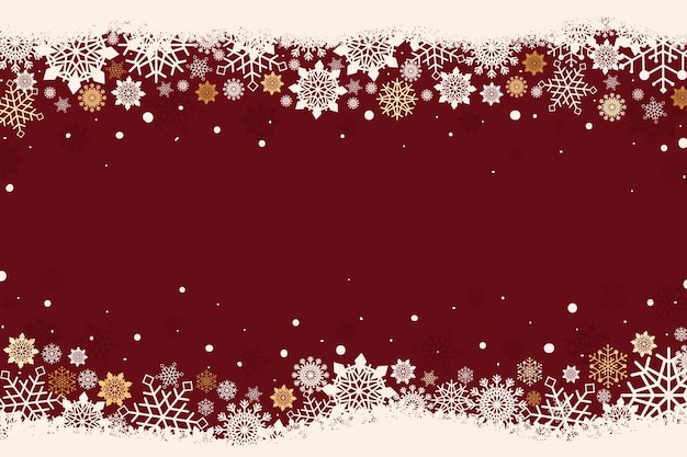 Vector flat design snowflake border