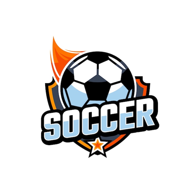 Vector flat design soccer logo template