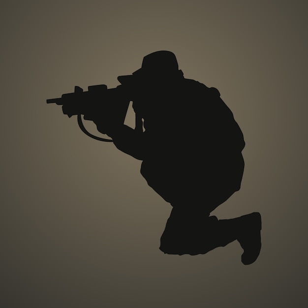 Flat design soldier silhouette