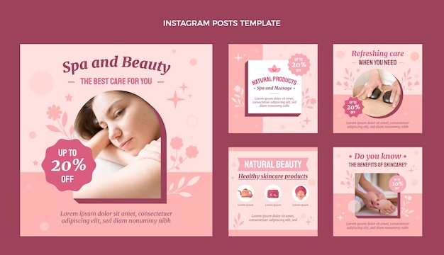flat design spa instagram post