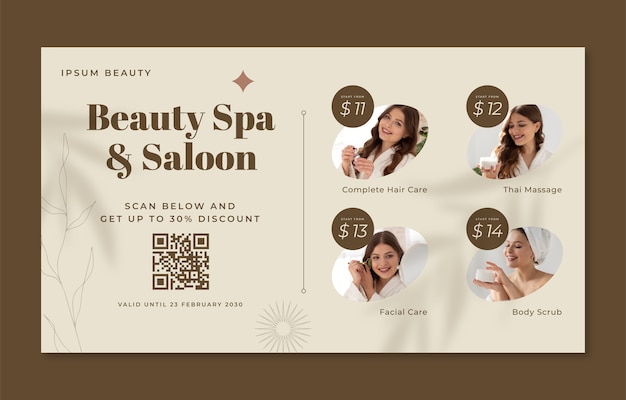 Flat design spa sale background