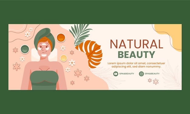 Vector flat design spa treatment facebook cover