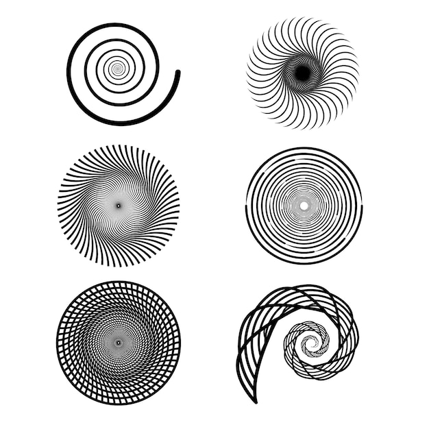 Vector flat design spiral circle illustration