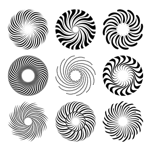 Vettore illustrazione del cerchio a spirale di design piatto