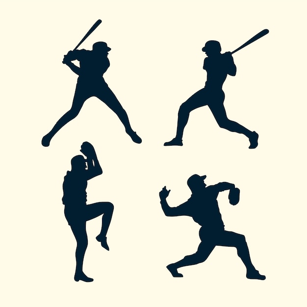 Vector flat design sport silhouettes