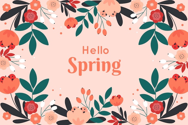 Vector flat design spring background