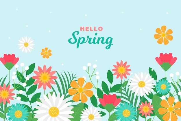 Vector flat design spring background