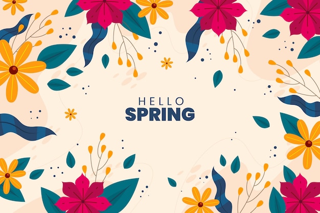 Vector flat design spring background