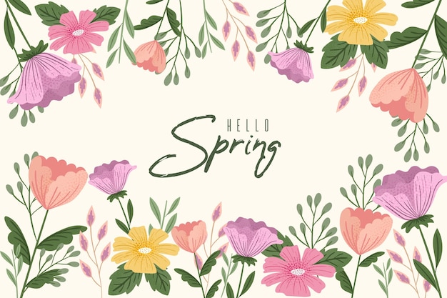 Vector flat design spring background