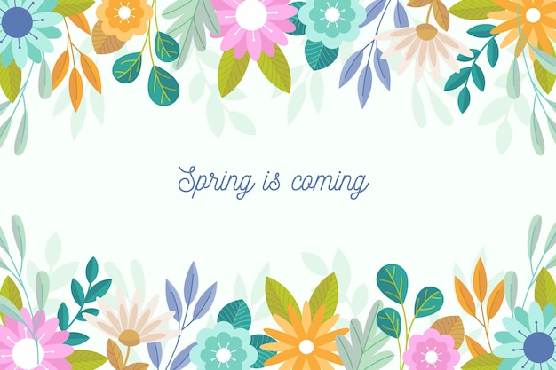 Vector flat design spring wallpaper