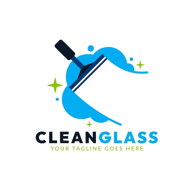 Flat design squeegee logo