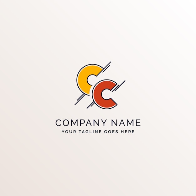 Flat design ss logo template