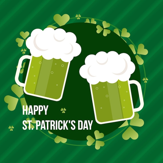 Vector flat design st patricks dag sjabloon