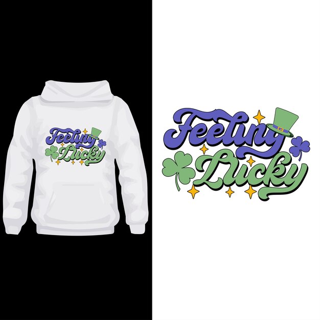 Vector flat design st patricks lettering with green hat st patricks t shirt design