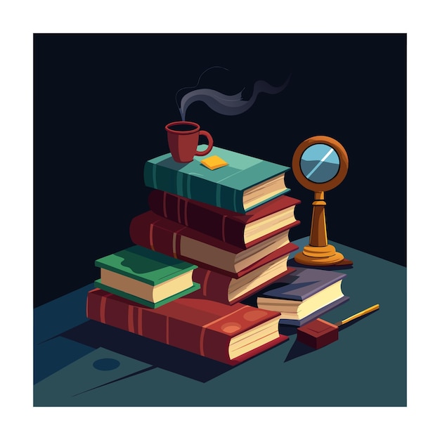 Flat design stack of books illustration