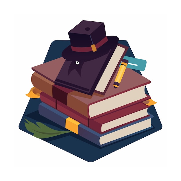 Плоская конструкция стопки книг иллюстрация