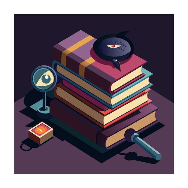 Flat design stack of books illustration