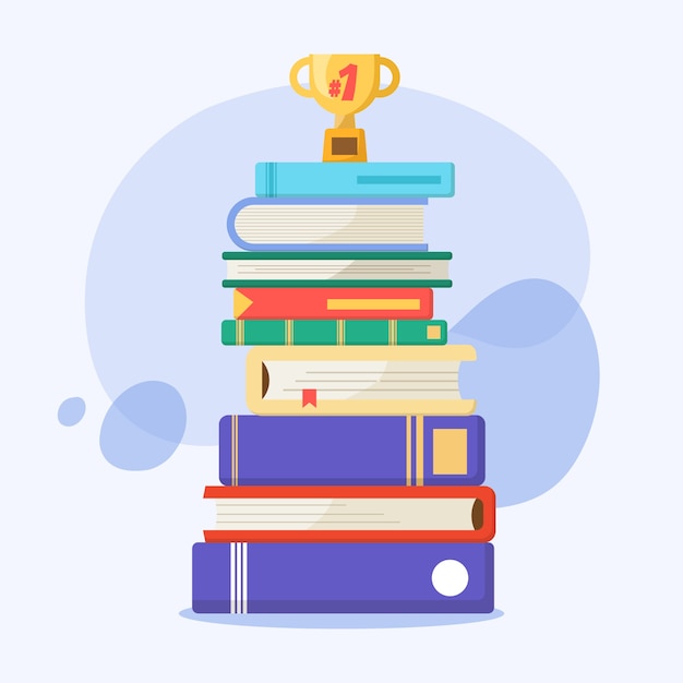 Vector flat design stack of books illustration