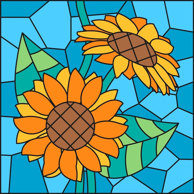 Vector flat design stained glass background