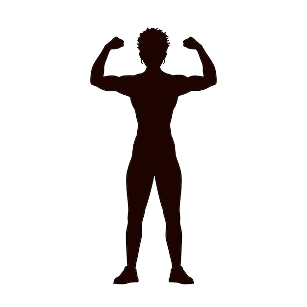 Flat design strong woman silhouette