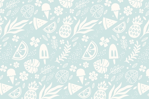 Flat design summer duotone pattern design