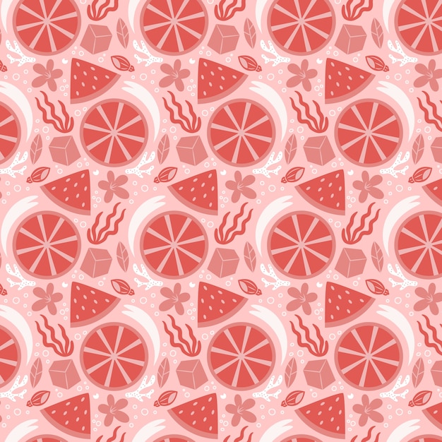 Vector flat design summer duotone pattern design