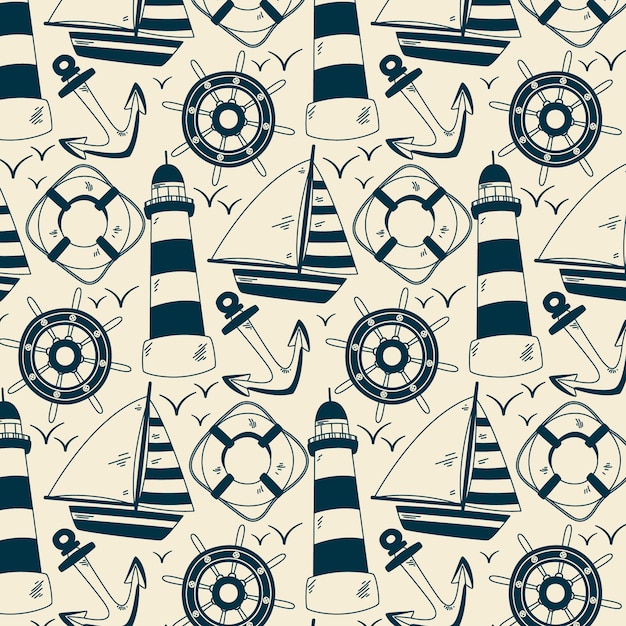 Vector flat design summer duotone pattern design